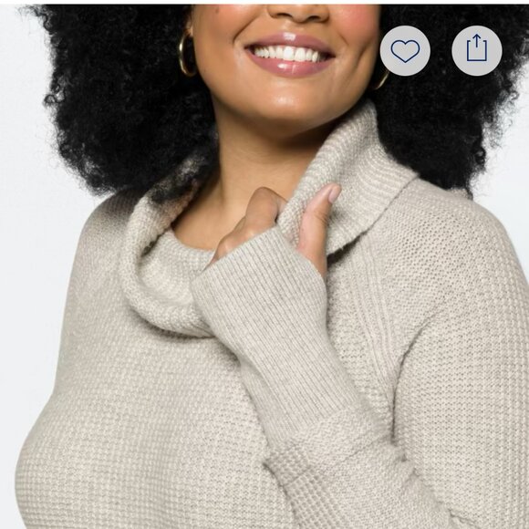 Market & Spruce Cowl Neck Sweater Dress 1X - Picture 4 of 8